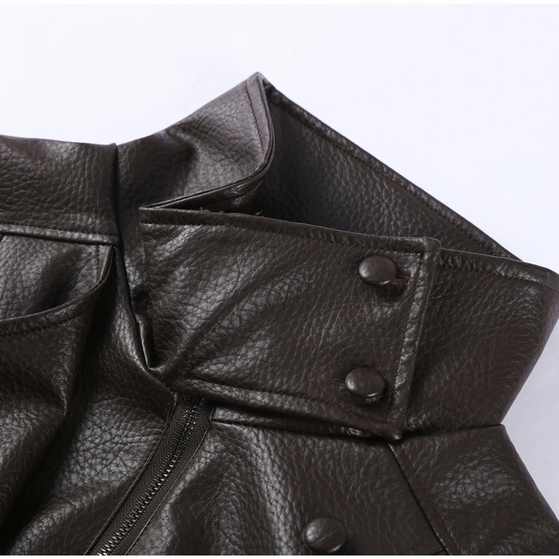 Street Waist Cinching Leather Jacket Women Loose Solid Stand Collar Zipper Pocket Jackets 2026 Spring Lady New Fashion Outwear
