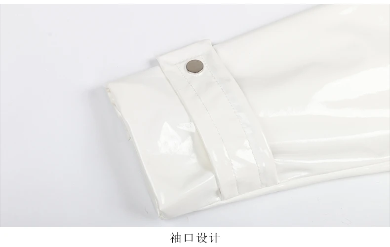 Nerazzurri Autumn Long Loose White Orange Shiny Reflective Patent Leather Trench Coat for Women Sashes Single Breasted Fashion