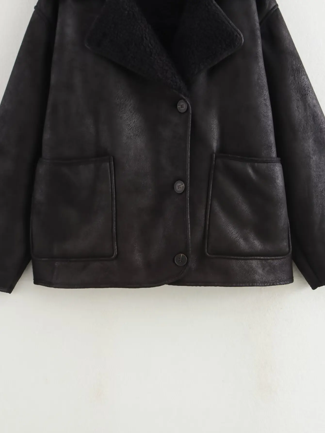 Winter Women's Black Faux Leather Jacket Warm Streetwear Outwear Solid Elegant Warmth 2026 PU Coat for Ladies Jackets Coat Tops