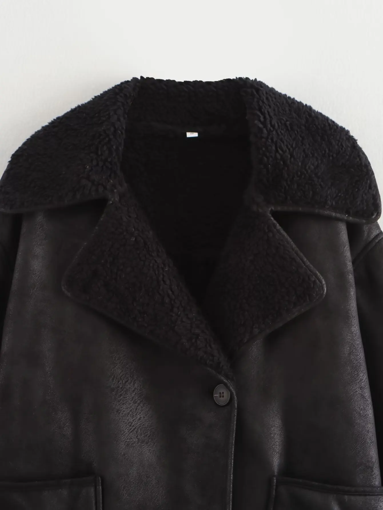 Winter Women's Black Faux Leather Jacket Warm Streetwear Outwear Solid Elegant Warmth 2026 PU Coat for Ladies Jackets Coat Tops
