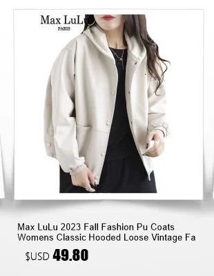 Amax LuluE Chinese 2025 Autumn Ladies Fashion Patchwork Faux Leather Jackets Womens Loose V Neck PU Coat Luxury Vintage Outwear