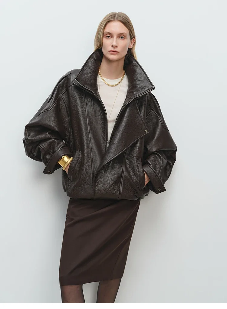 Fashion Motorcycle 2026 Spring And Autumn Black Gothic Punk Leather Jacket American Retro High-Quality Loose Casual Jacket