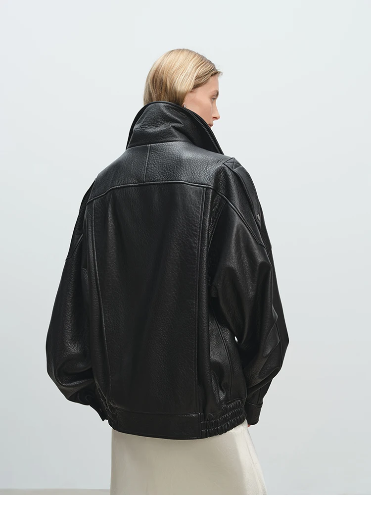 Fashion Motorcycle 2026 Spring And Autumn Black Gothic Punk Leather Jacket American Retro High-Quality Loose Casual Jacket