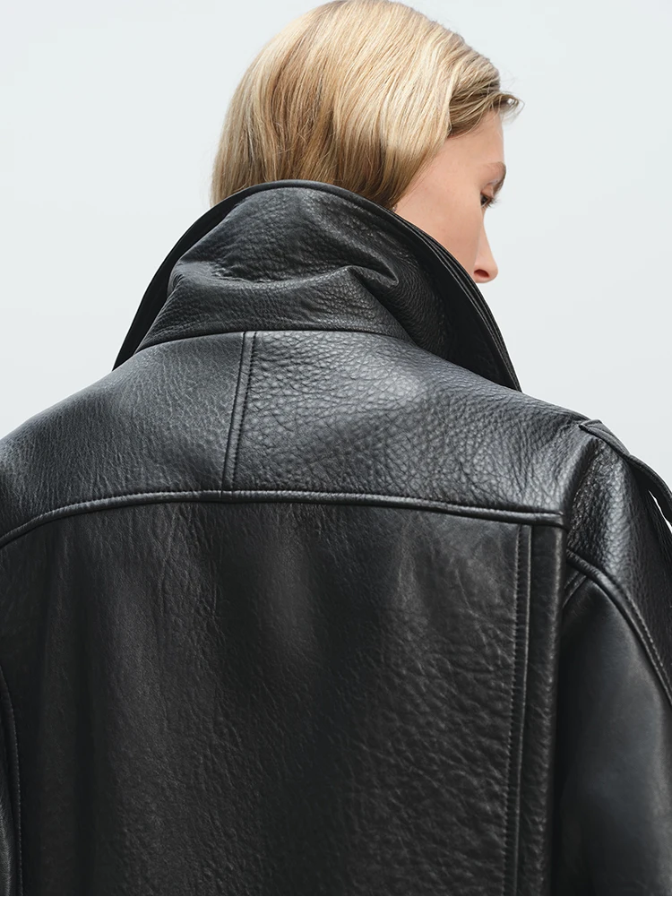 Fashion Motorcycle 2026 Spring And Autumn Black Gothic Punk Leather Jacket American Retro High-Quality Loose Casual Jacket