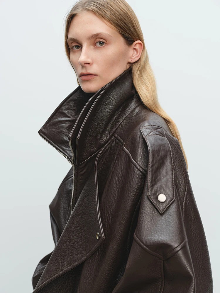 Fashion Motorcycle 2026 Spring And Autumn Black Gothic Punk Leather Jacket American Retro High-Quality Loose Casual Jacket