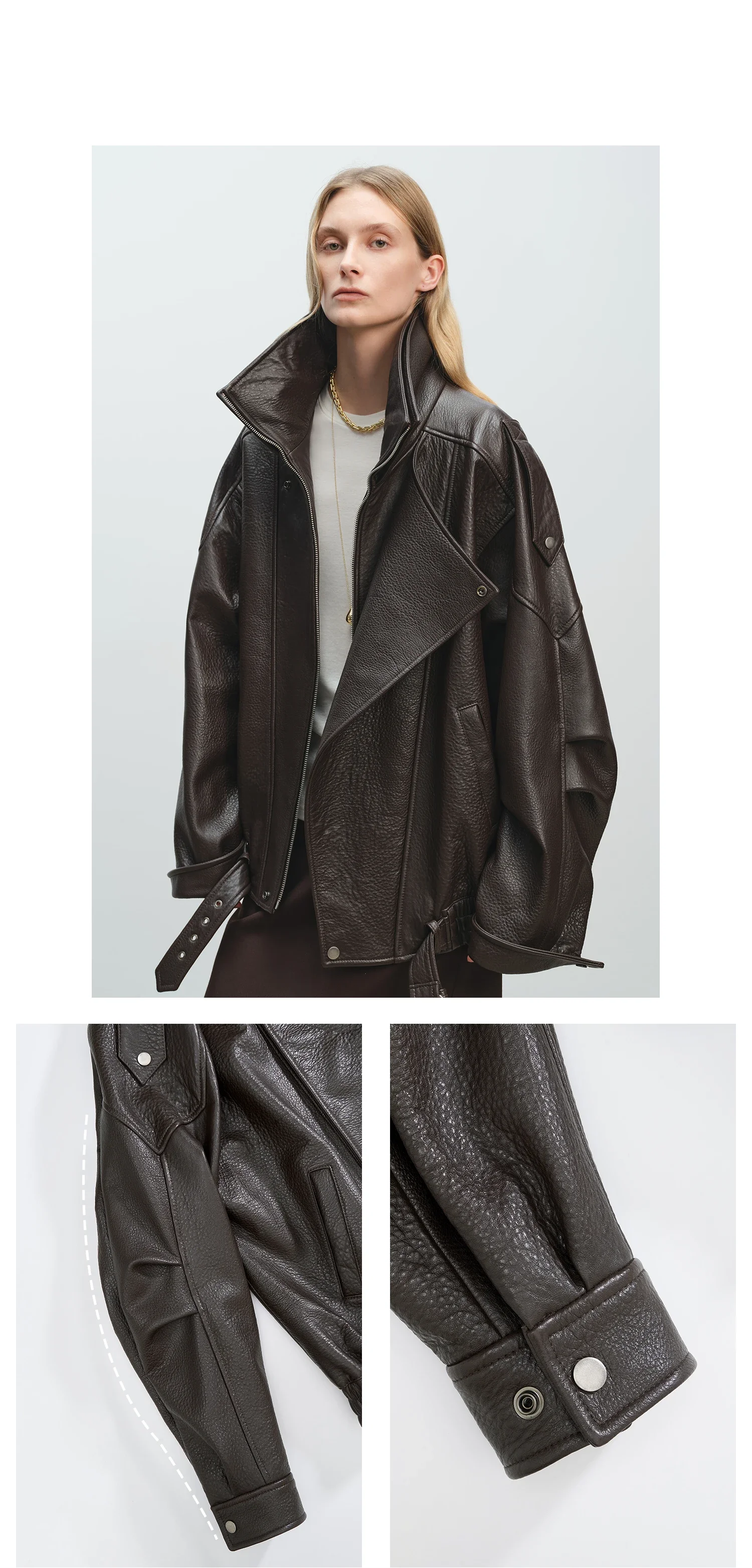 Fashion Motorcycle 2026 Spring And Autumn Black Gothic Punk Leather Jacket American Retro High-Quality Loose Casual Jacket
