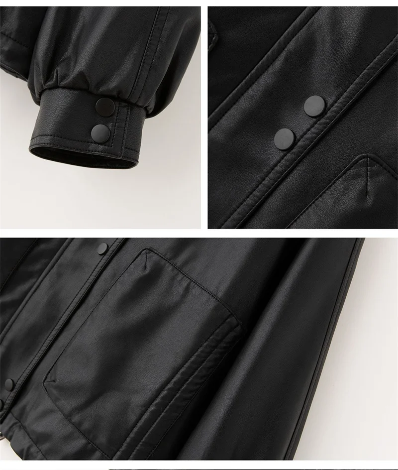 2026 Winter Leather Jacket Women Add-velvet Thicken Warm Coats Loose Hooded Short Jackets Streetwear Windproof Leather Outerwear