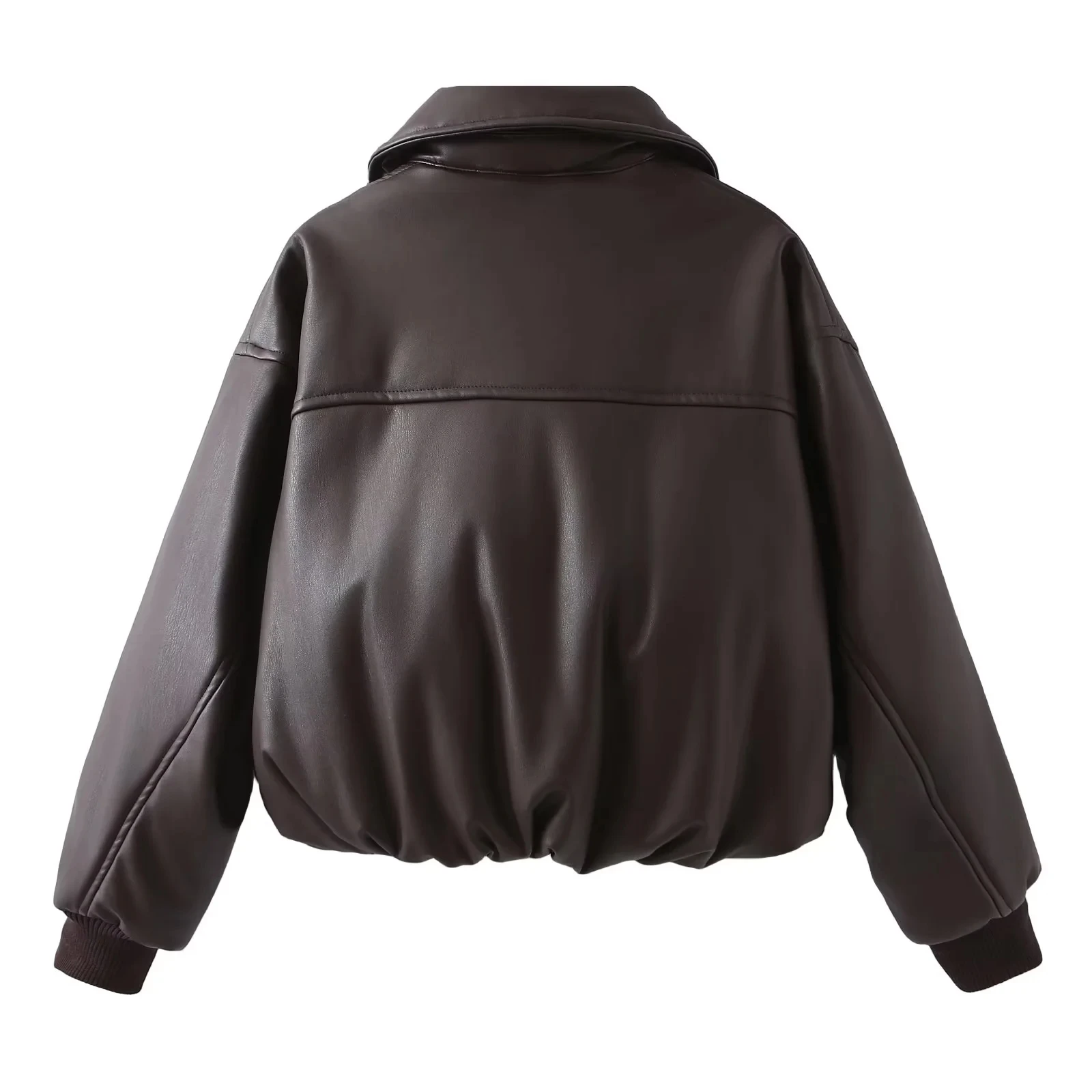 Women's Leather Jackets Coat Winters Outwear Solid Streetwear Warm Thick Long Sleeve Jaqueta De Couro Preta Jacket Women insz