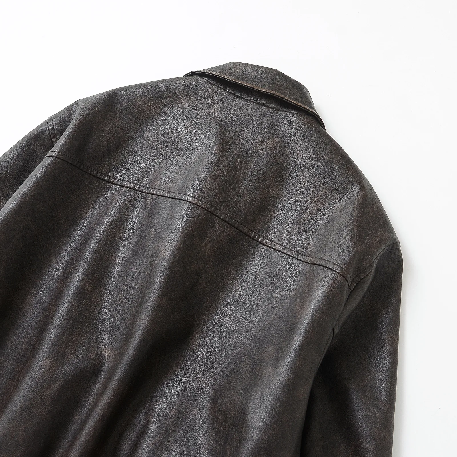 Faux Leather Women Jackets Pu Coats Turn Down Collar Coat Casual Loose Y2k Streetwear Splice Work Jacket Autumn Winter 2025