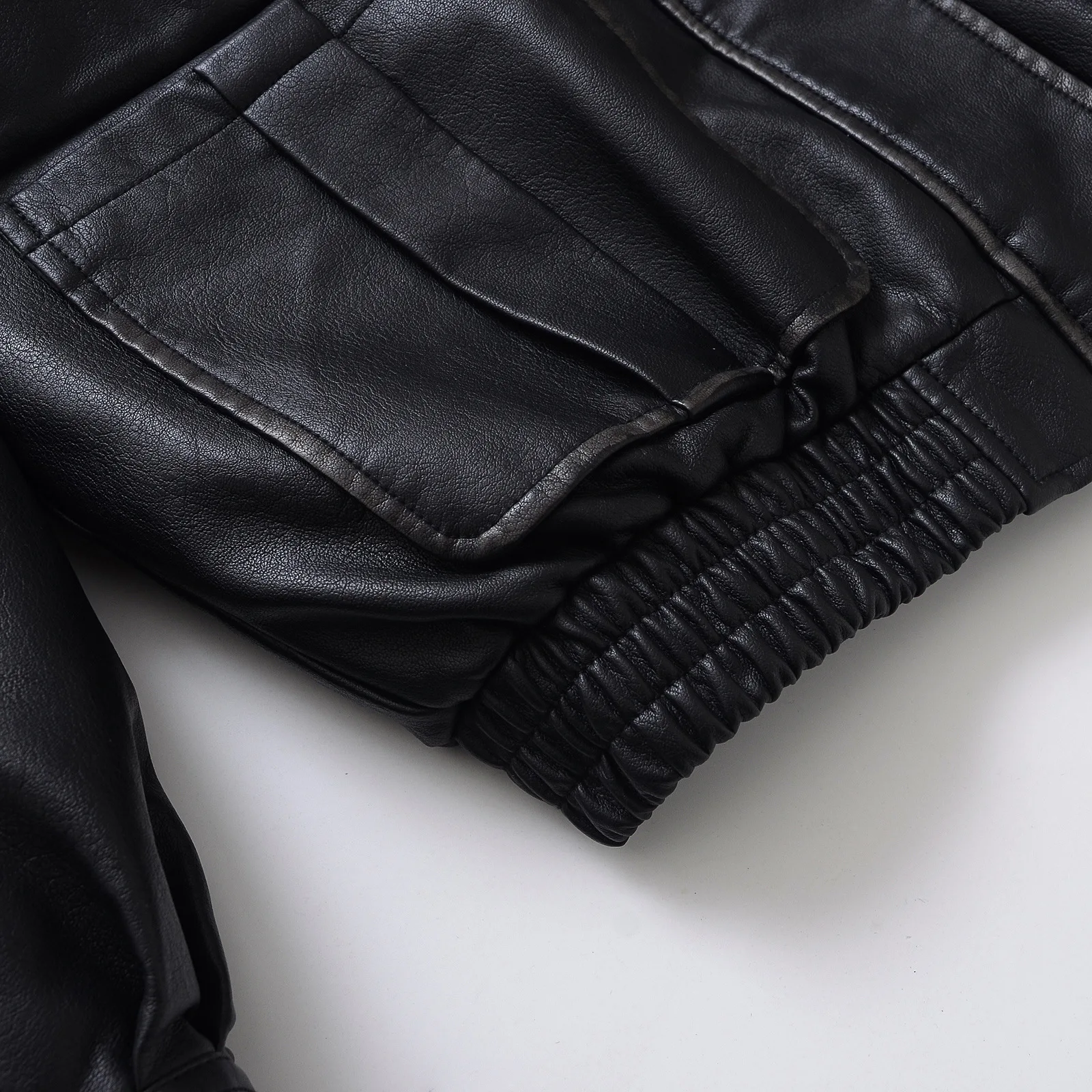 Faux Leather Women Jackets Pu Coats Turn Down Collar Coat Casual Loose Y2k Streetwear Splice Work Jacket Autumn Winter 2025