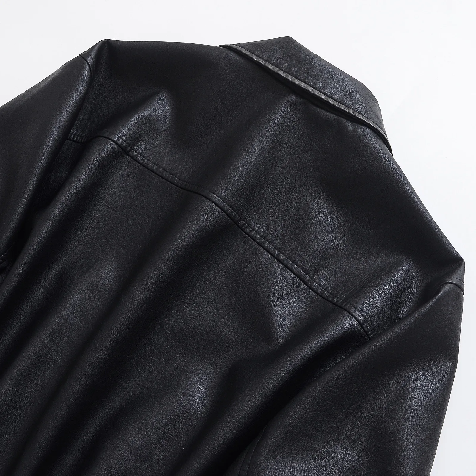 Faux Leather Women Jackets Pu Coats Turn Down Collar Coat Casual Loose Y2k Streetwear Splice Work Jacket Autumn Winter 2025