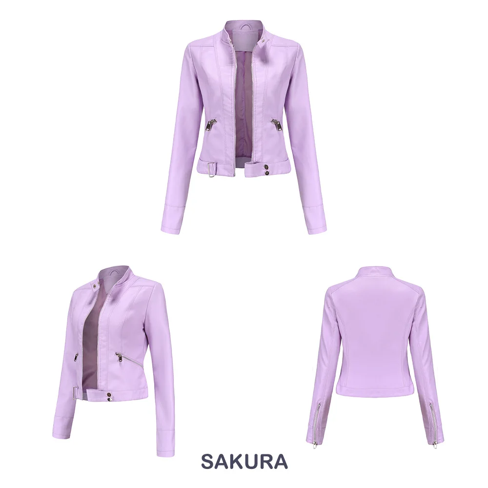 Faux Leather Jacket Woman 2026 New Spring Autumn Coat Women Outerwears Black Red Coffee Brown Purple Chaqueta Mujer 3xl XXXL 2xl