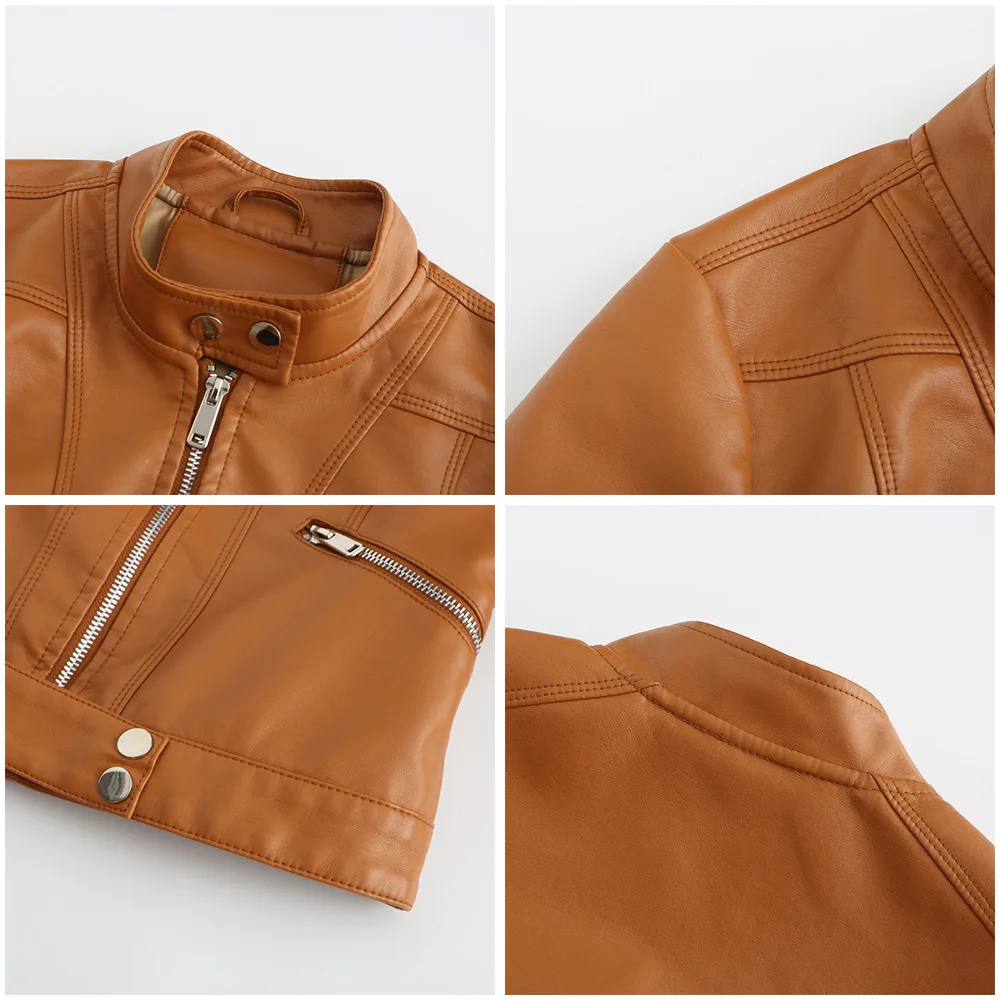 Faux Leather Jacket Woman 2026 New Spring Autumn Coat Women Outerwears Black Red Coffee Brown Purple Chaqueta Mujer 3xl XXXL 2xl