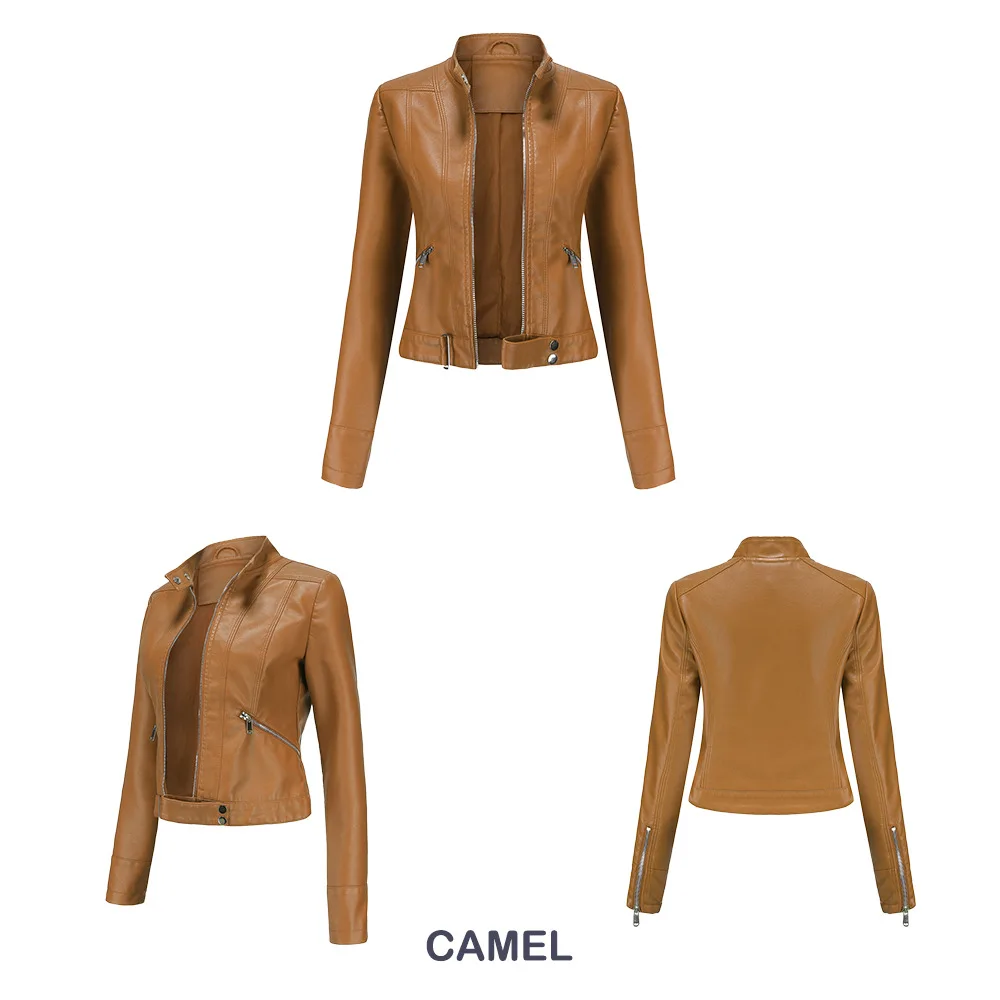 Faux Leather Jacket Woman 2026 New Spring Autumn Coat Women Outerwears Black Red Coffee Brown Purple Chaqueta Mujer 3xl XXXL 2xl