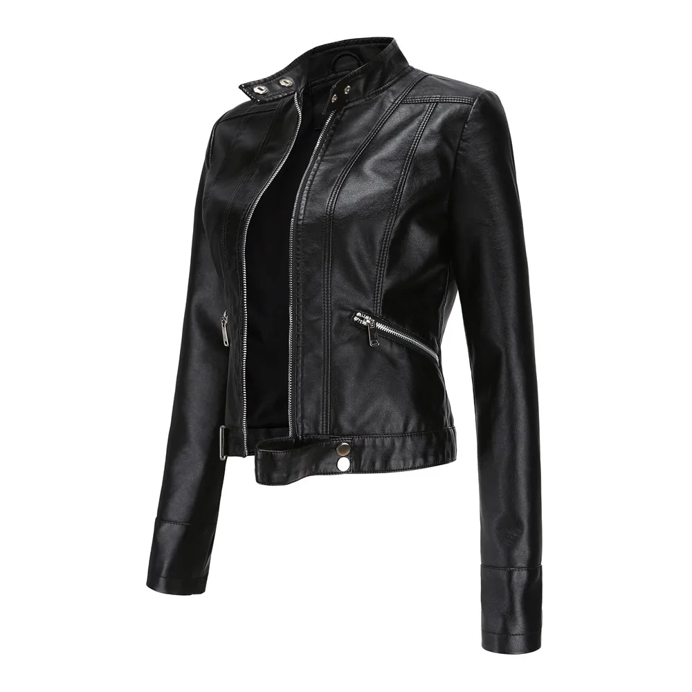 Faux Leather Jacket Woman 2026 New Spring Autumn Coat Women Outerwears Black Red Coffee Brown Purple Chaqueta Mujer 3xl XXXL 2xl