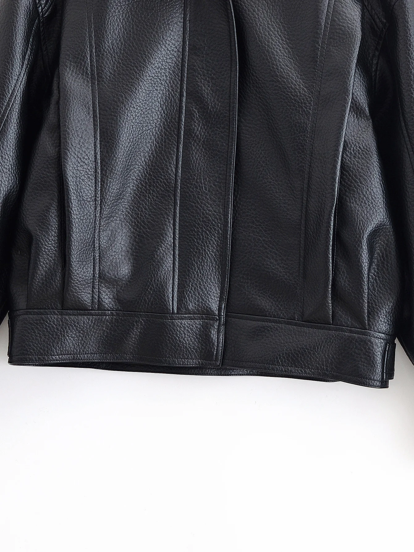 Street Metal Buckle Short Leather Jackets Women Solid Lapel Zipper Long Sleeve Warm Coats 2025 Autumn Lady Chic Thick Outwears