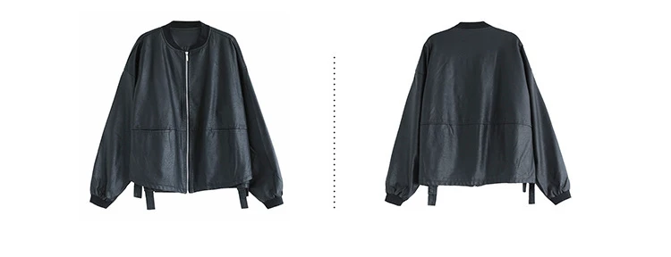 Amax LuluE 2026 Autumn Fashion Biker Clothes Womens Loose Vintage Faux Leather Jackets Luxury Punk Pu Coats Black Big Outerwear