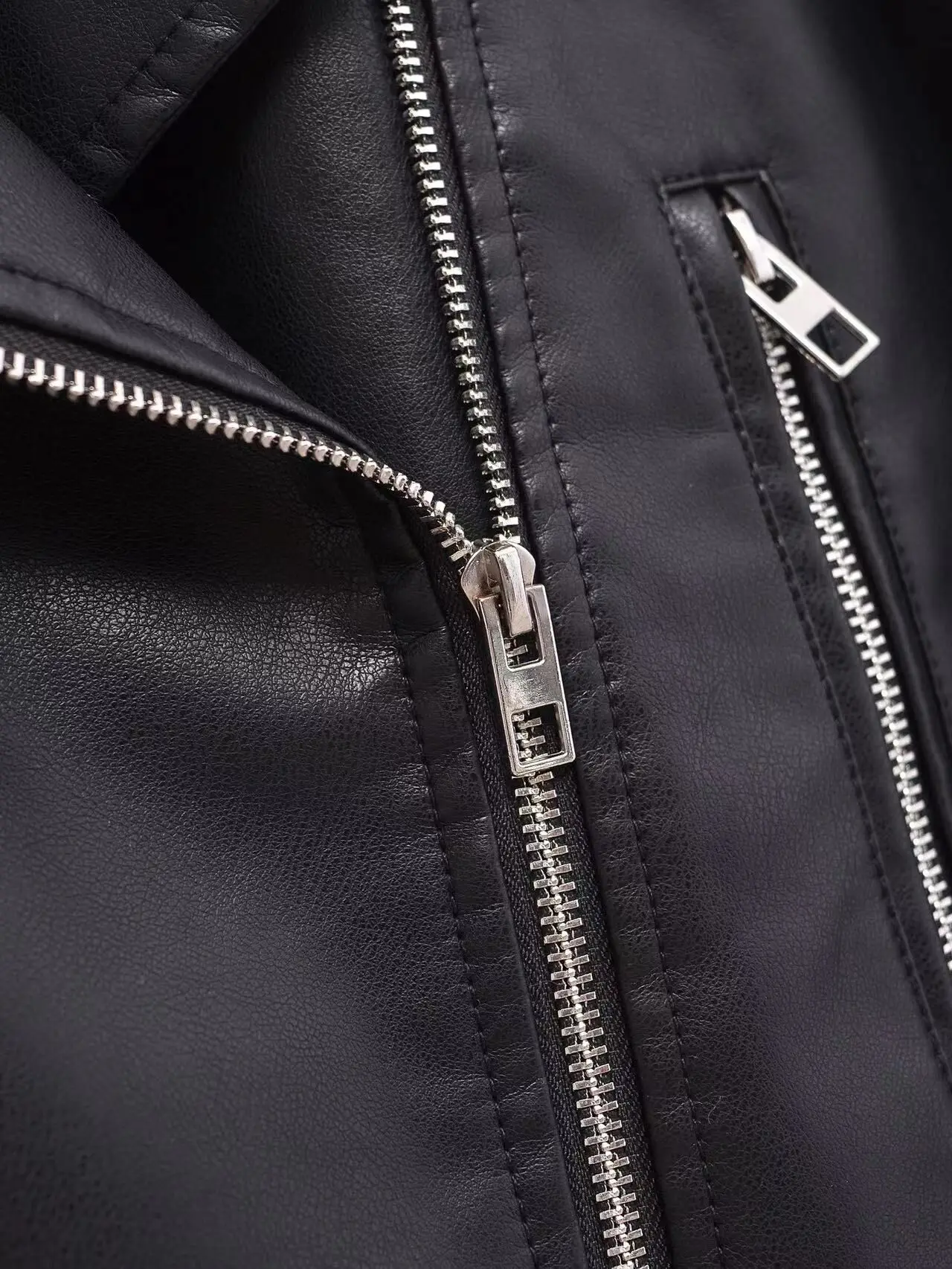 Brand Coat Women Faux PU Leather Jacket High Street Motorcycle Coat Casual Lady Lapel Zipper Short Leather Jacket