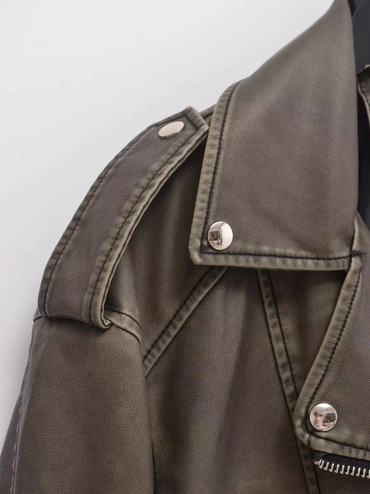 Brand Coat Women Faux PU Leather Jacket High Street Motorcycle Coat Casual Lady Lapel Zipper Short Leather Jacket