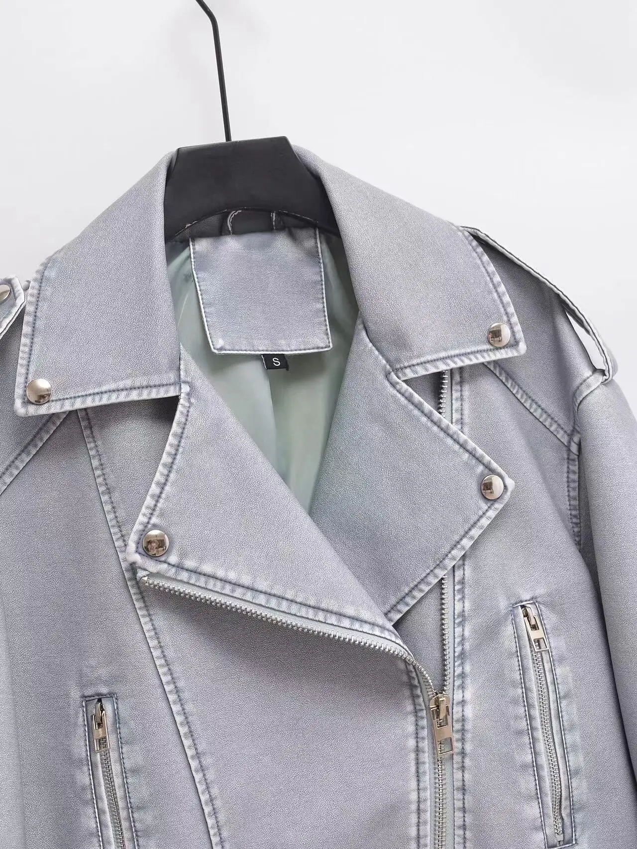 Brand Coat Women Faux PU Leather Jacket High Street Motorcycle Coat Casual Lady Lapel Zipper Short Leather Jacket