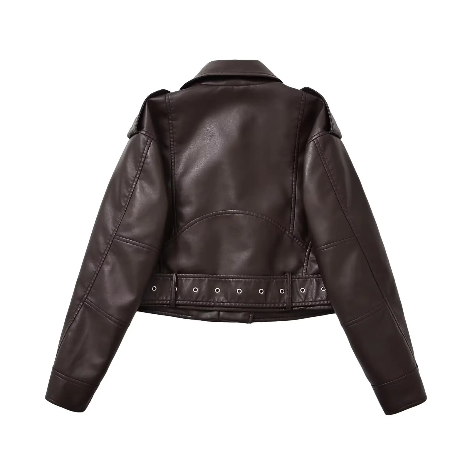Brand Coat Women Faux PU Leather Jacket High Street Motorcycle Coat Casual Lady Lapel Zipper Short Leather Jacket