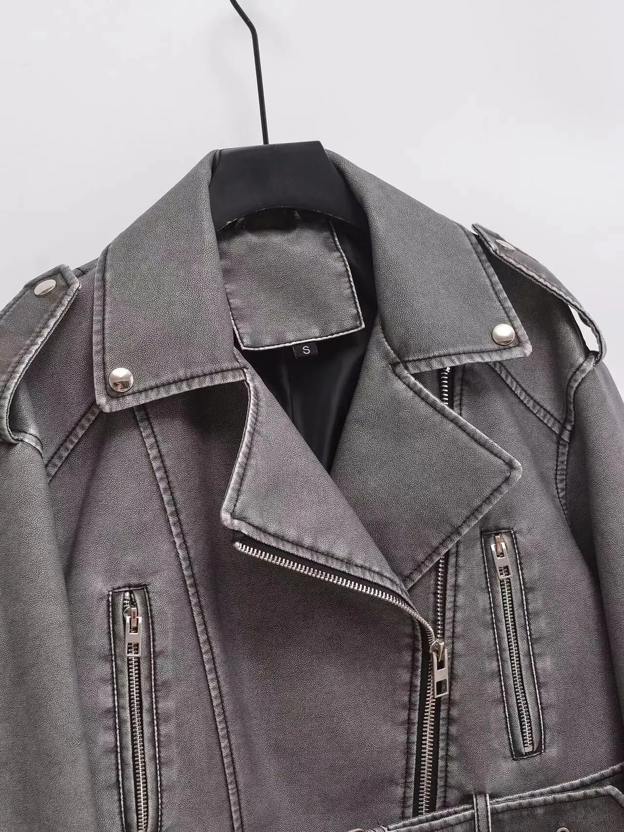 Brand Coat Women Faux PU Leather Jacket High Street Motorcycle Coat Casual Lady Lapel Zipper Short Leather Jacket