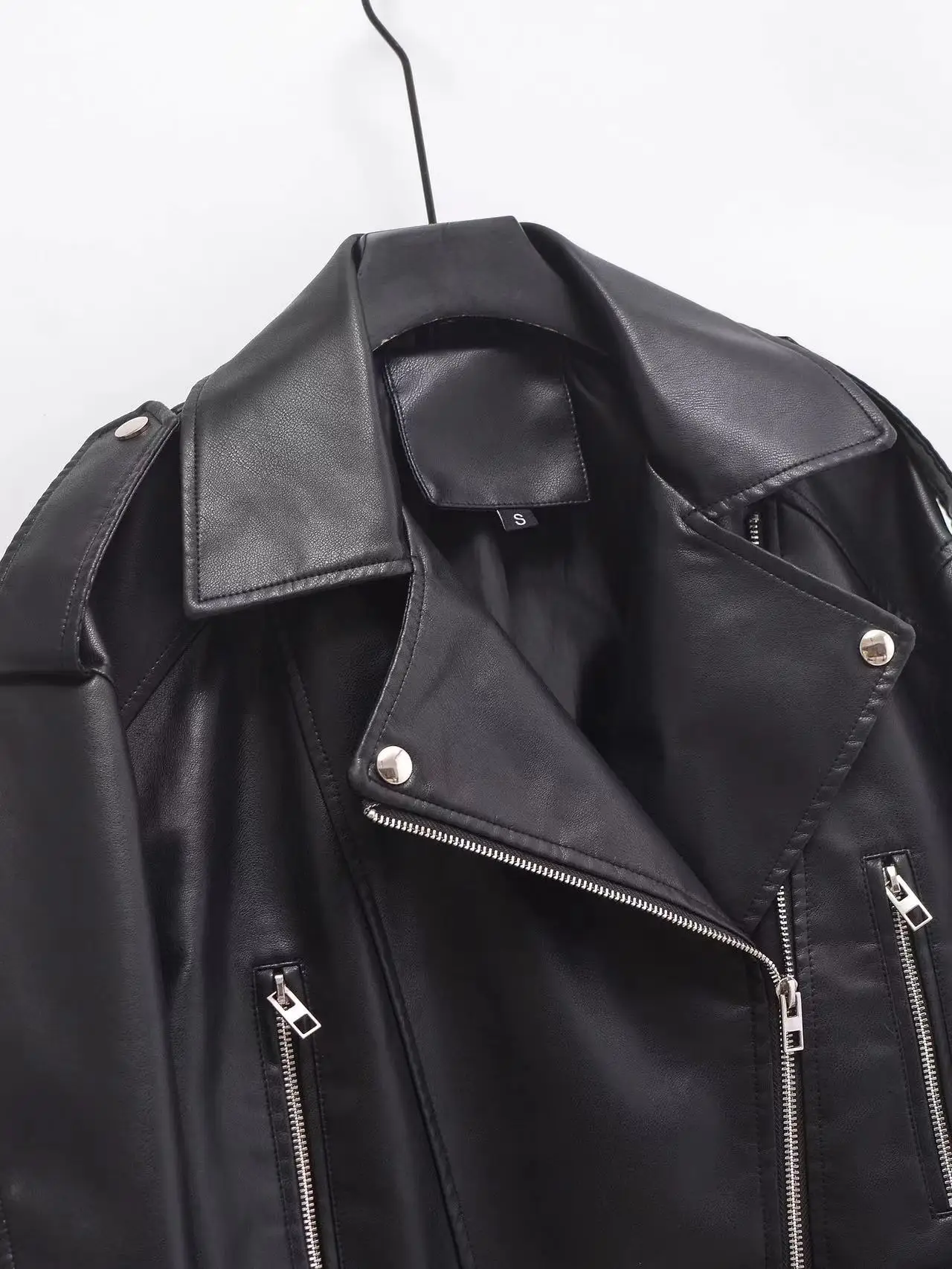 Brand Coat Women Faux PU Leather Jacket High Street Motorcycle Coat Casual Lady Lapel Zipper Short Leather Jacket