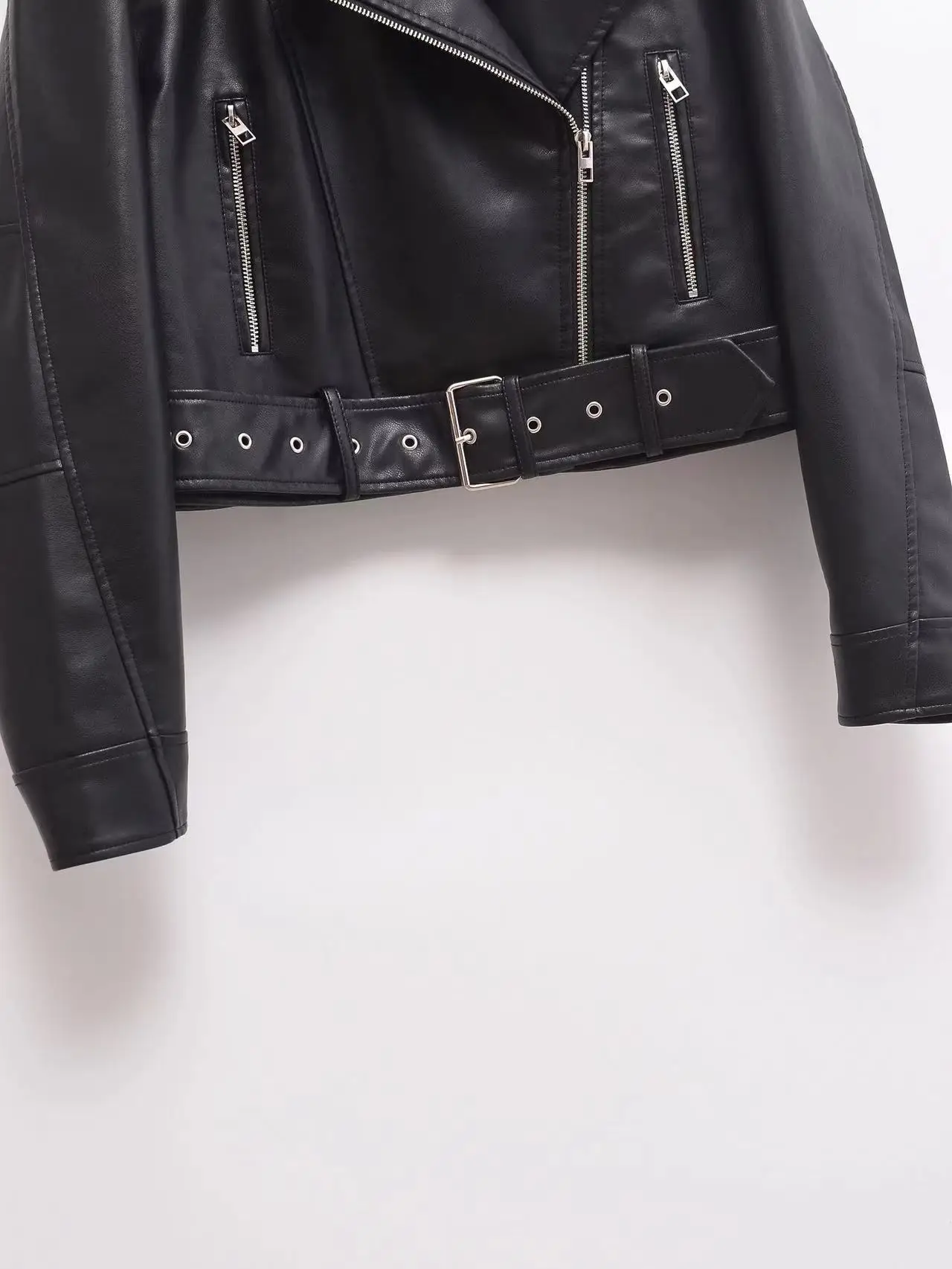 Brand Coat Women Faux PU Leather Jacket High Street Motorcycle Coat Casual Lady Lapel Zipper Short Leather Jacket