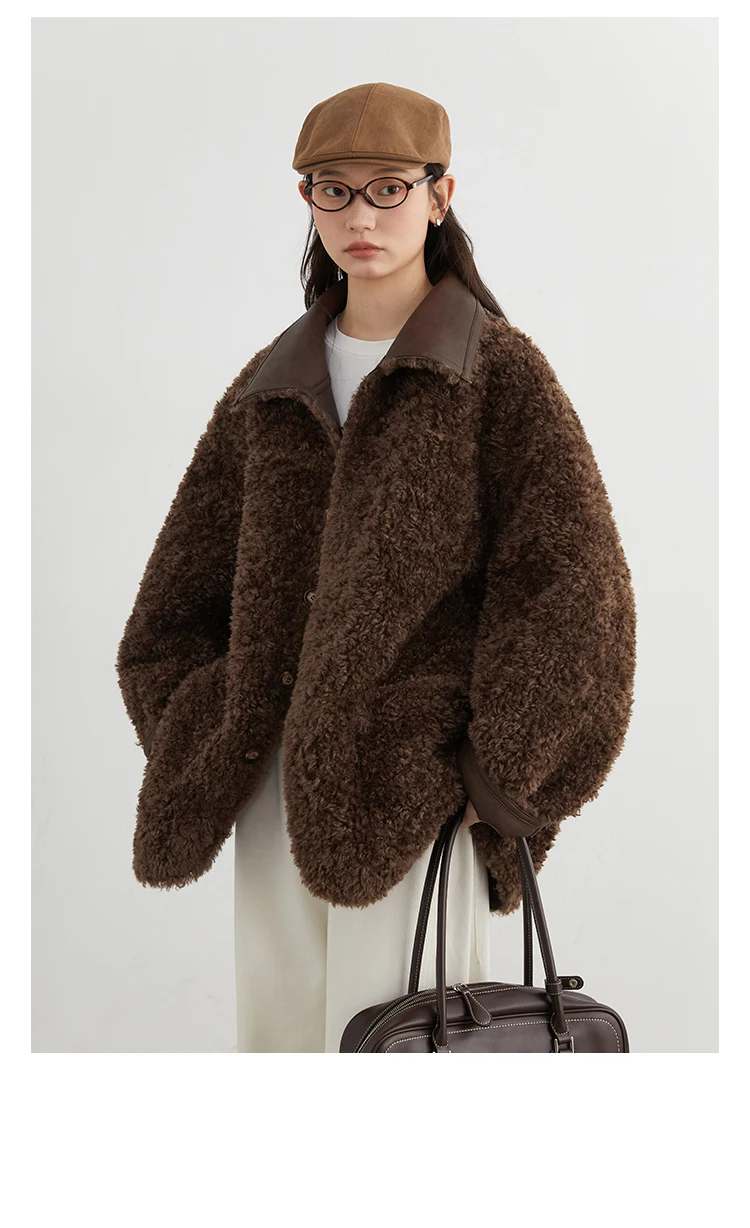 CHIC VEN Women Faux Leather Jacket Coat Loose Casual Reversible Mid Length PU Overcoat Retro Ladies Outerwear Autumn Winter 2025
