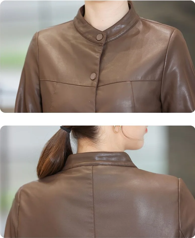Loose Skinny Leather Jacket Women's Short Jacket 2025 Spring And Autumn New Korean Casual PU Leather Jacket Female Outwear Black