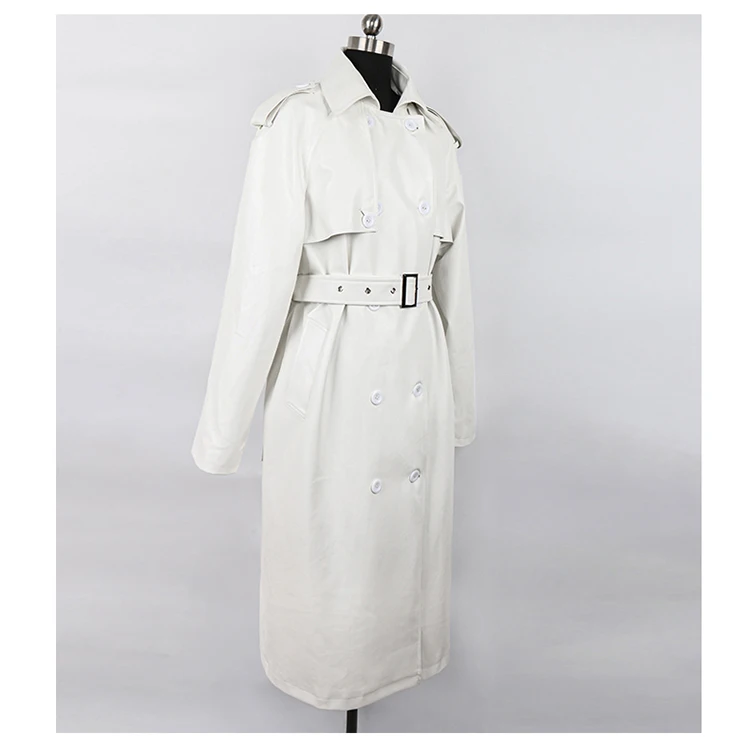 Lautaro Autumn Extra Long Oversized Black Faux Leather Trench Coat for Women Long Sleeve Belt Double Breasted Loose Fashion 2021