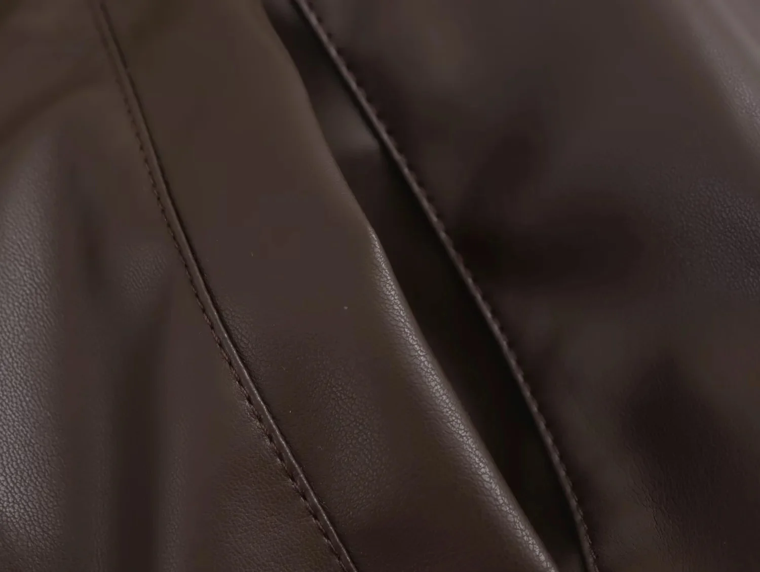 KONDALA 2026 Spring Summer Brown Business Casual Faux Leather Women Jackets Chic Valentine‘s Day Spliced Zipper Ladies Jackets