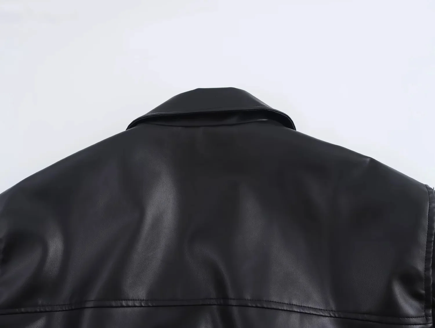 KONDALA 2026 Spring Summer Brown Business Casual Faux Leather Women Jackets Chic Valentine‘s Day Spliced Zipper Ladies Jackets