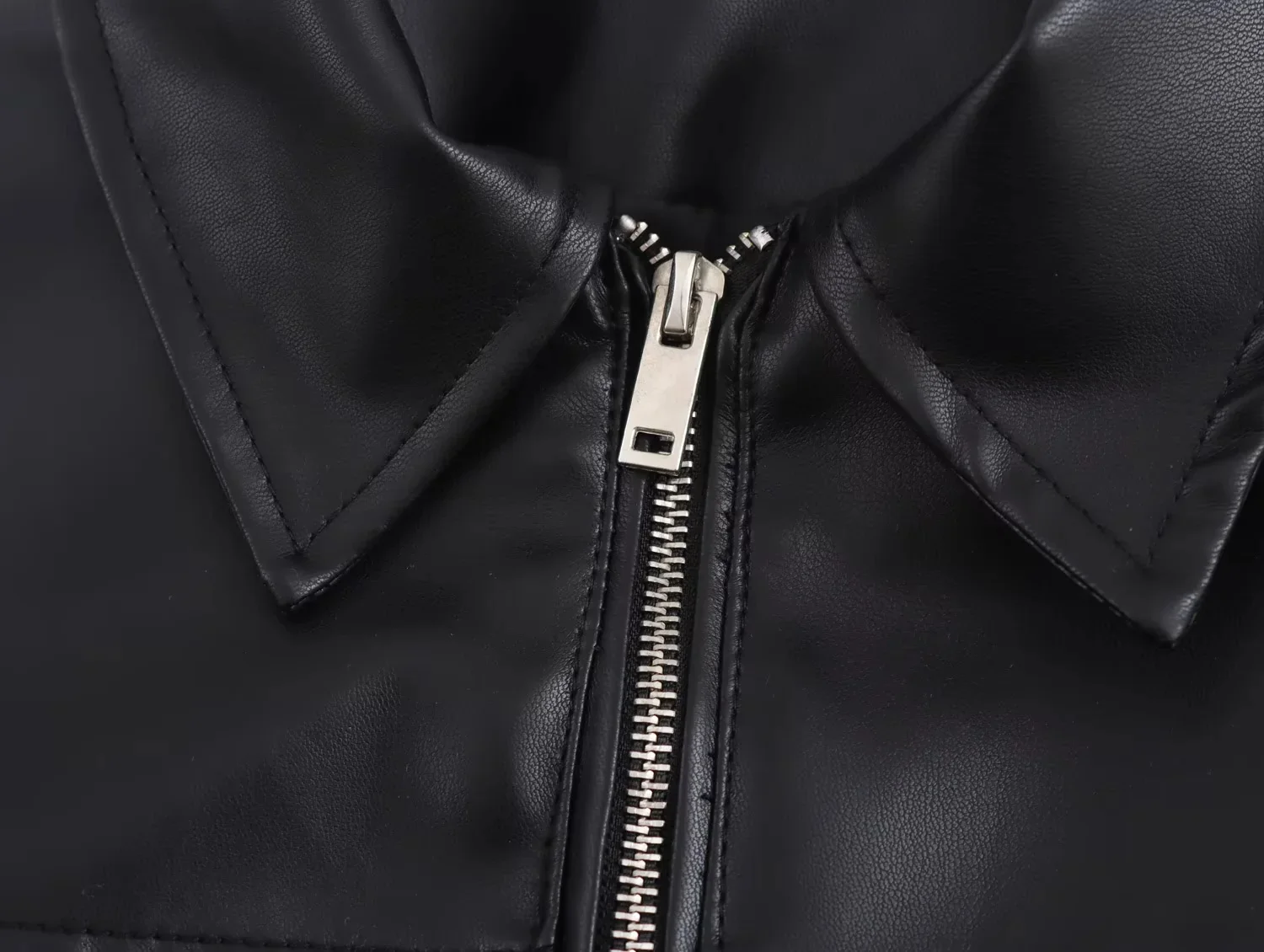 KONDALA 2026 Spring Summer Brown Business Casual Faux Leather Women Jackets Chic Valentine‘s Day Spliced Zipper Ladies Jackets