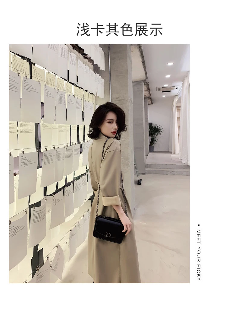 Lautaro Autumn Long Black Cool PU Leather Trench Coat for Women Belt Single Breasted Loose Korean Fashion Wholesale Clothes 2022