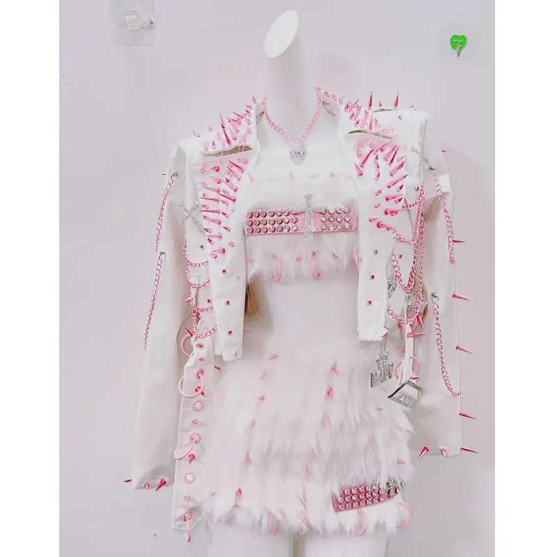 y2k Leather jacket gothic Leather Jacket gothic clothes y2k clothes CrossLeather Jacket Rivet Jacket harajuku Leather Jacket
