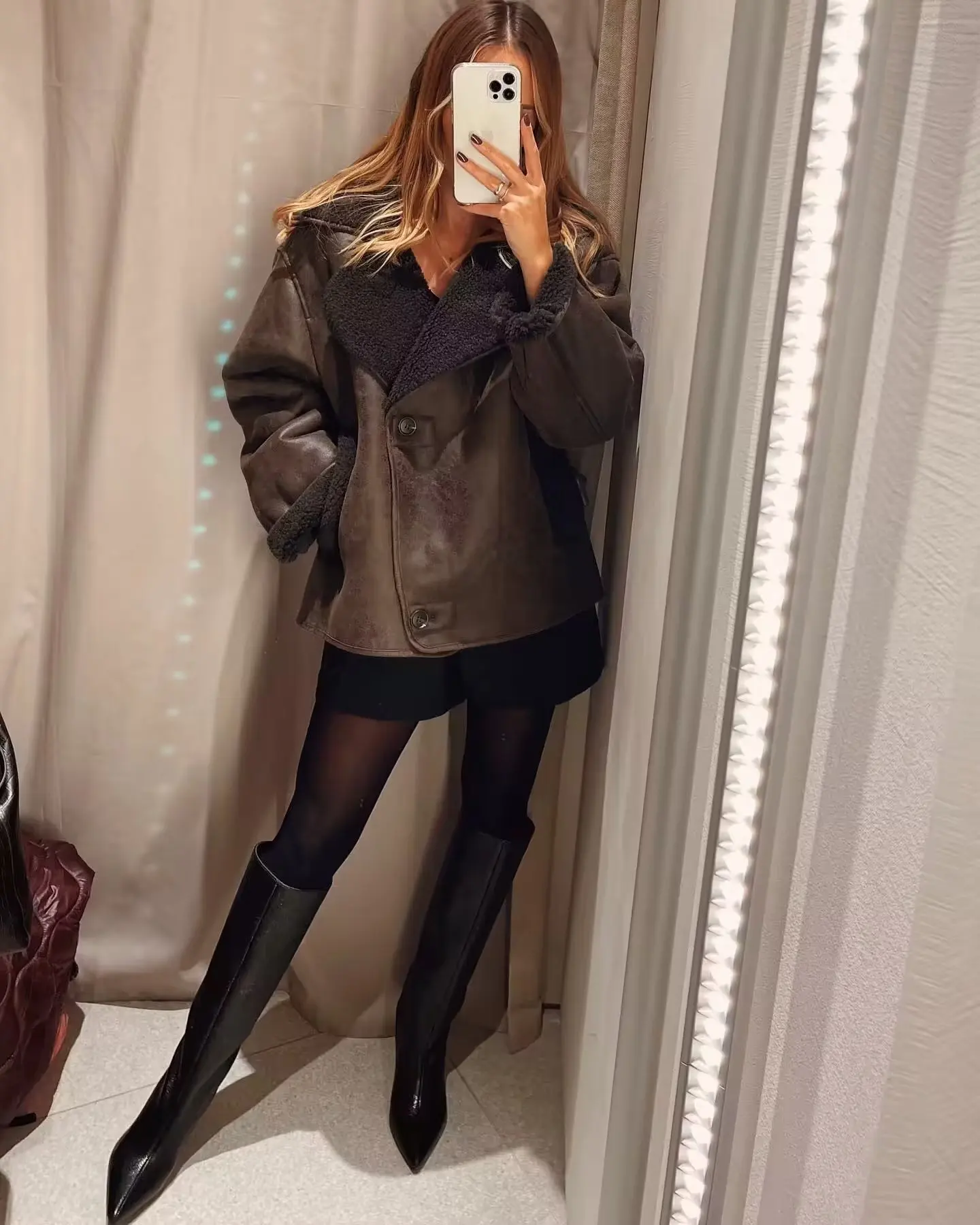 2023 Winter Women Warm Jacket Vintage Casual Solid Faux Leather Long Sleeve Coat Female Windbreaker Outwear Lapel Tops