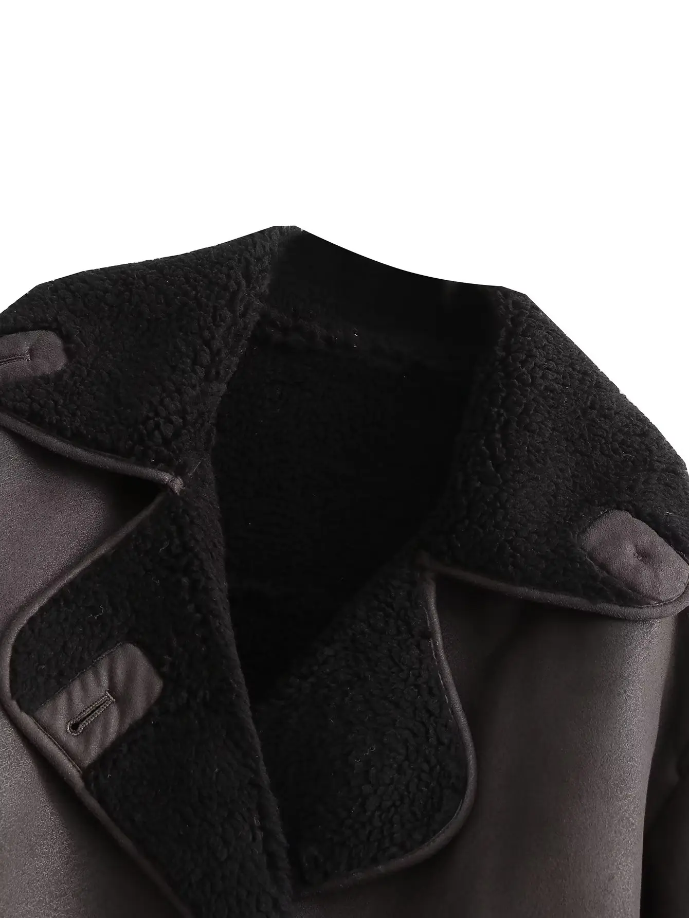2023 Winter Women Warm Jacket Vintage Casual Solid Faux Leather Long Sleeve Coat Female Windbreaker Outwear Lapel Tops