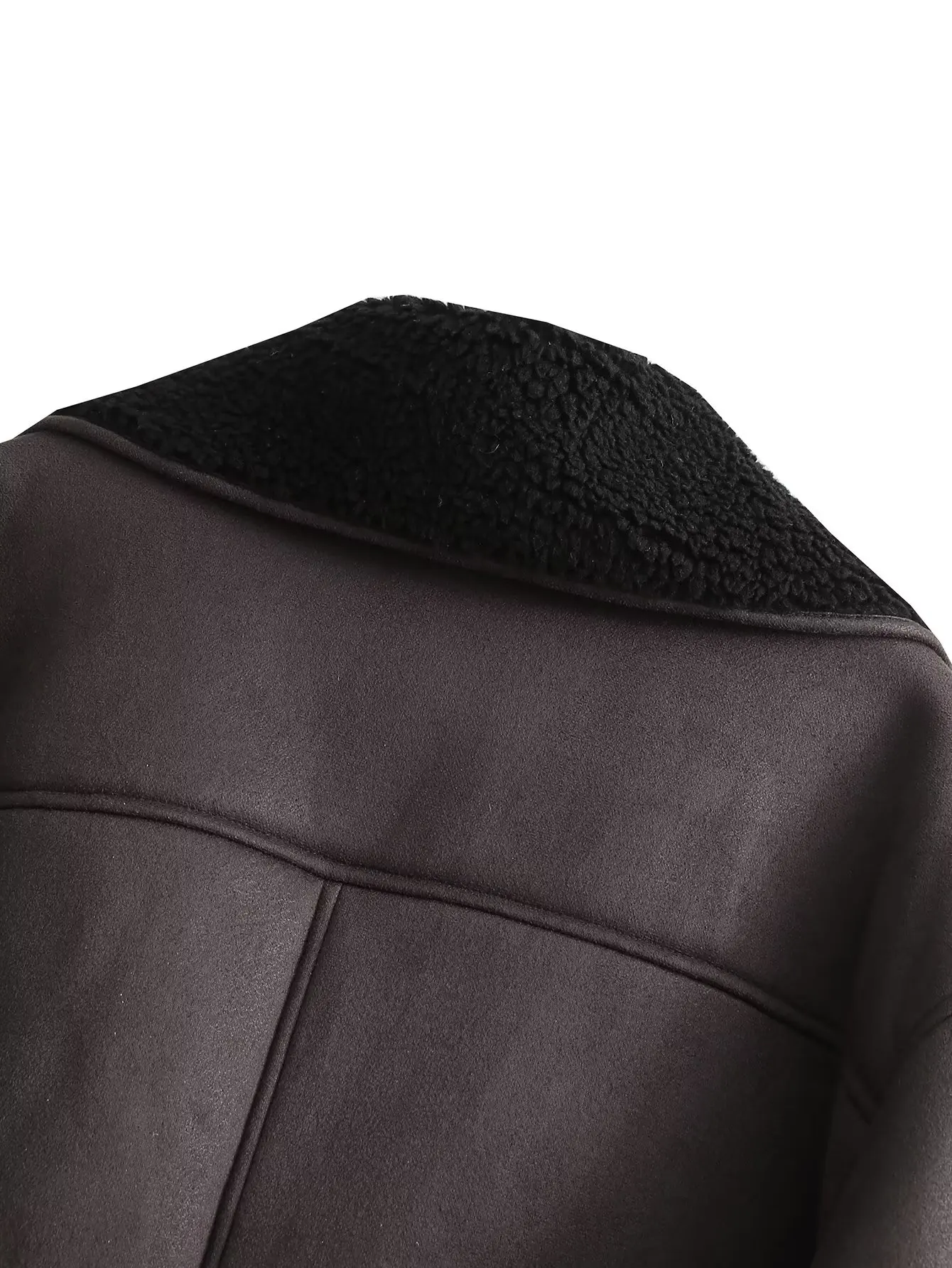 2023 Winter Women Warm Jacket Vintage Casual Solid Faux Leather Long Sleeve Coat Female Windbreaker Outwear Lapel Tops