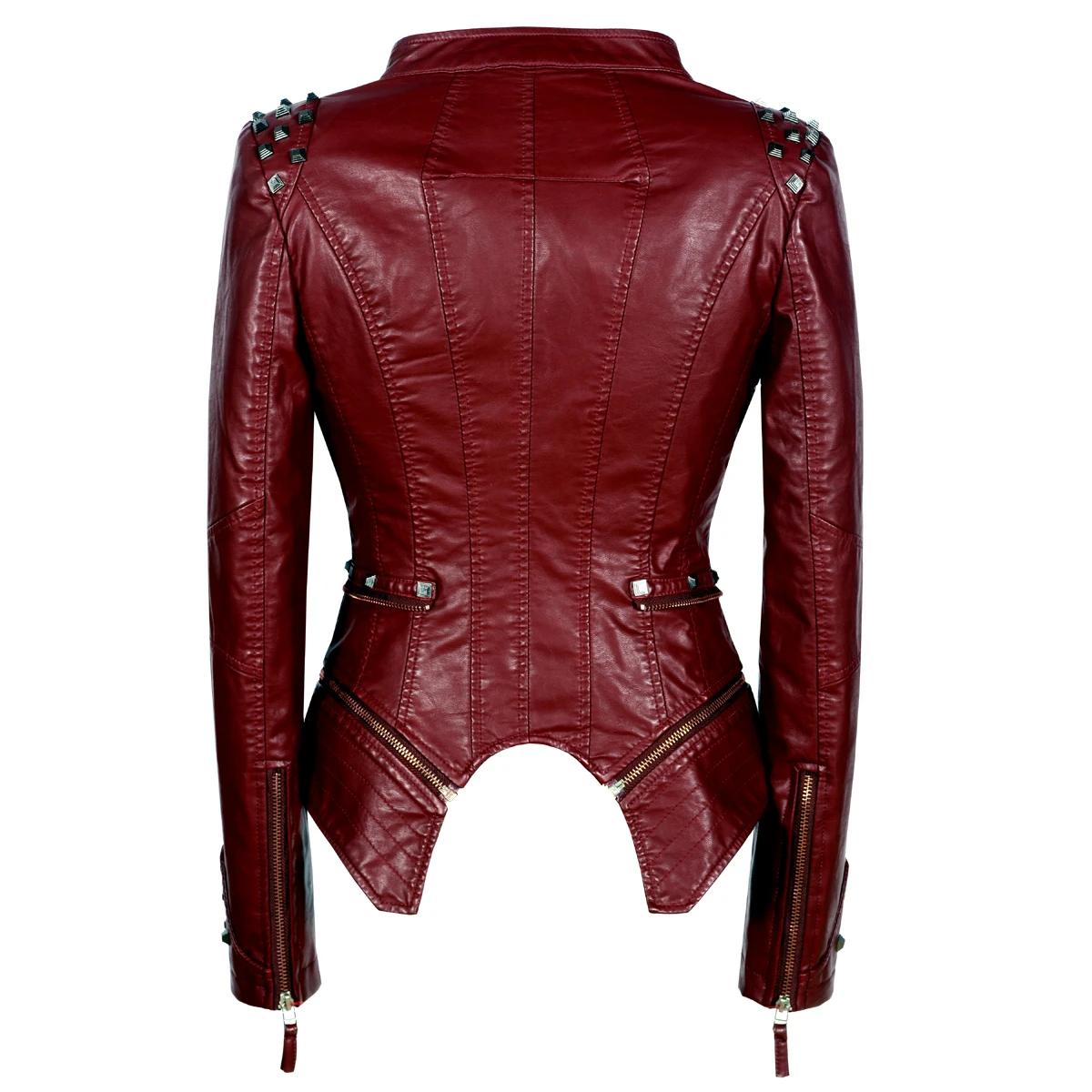 Fashion SX Women Smooth Motorcycle faux PU Leather Jacket Lady Long Sleeve slim Biker Streetwear Snake print black Coat