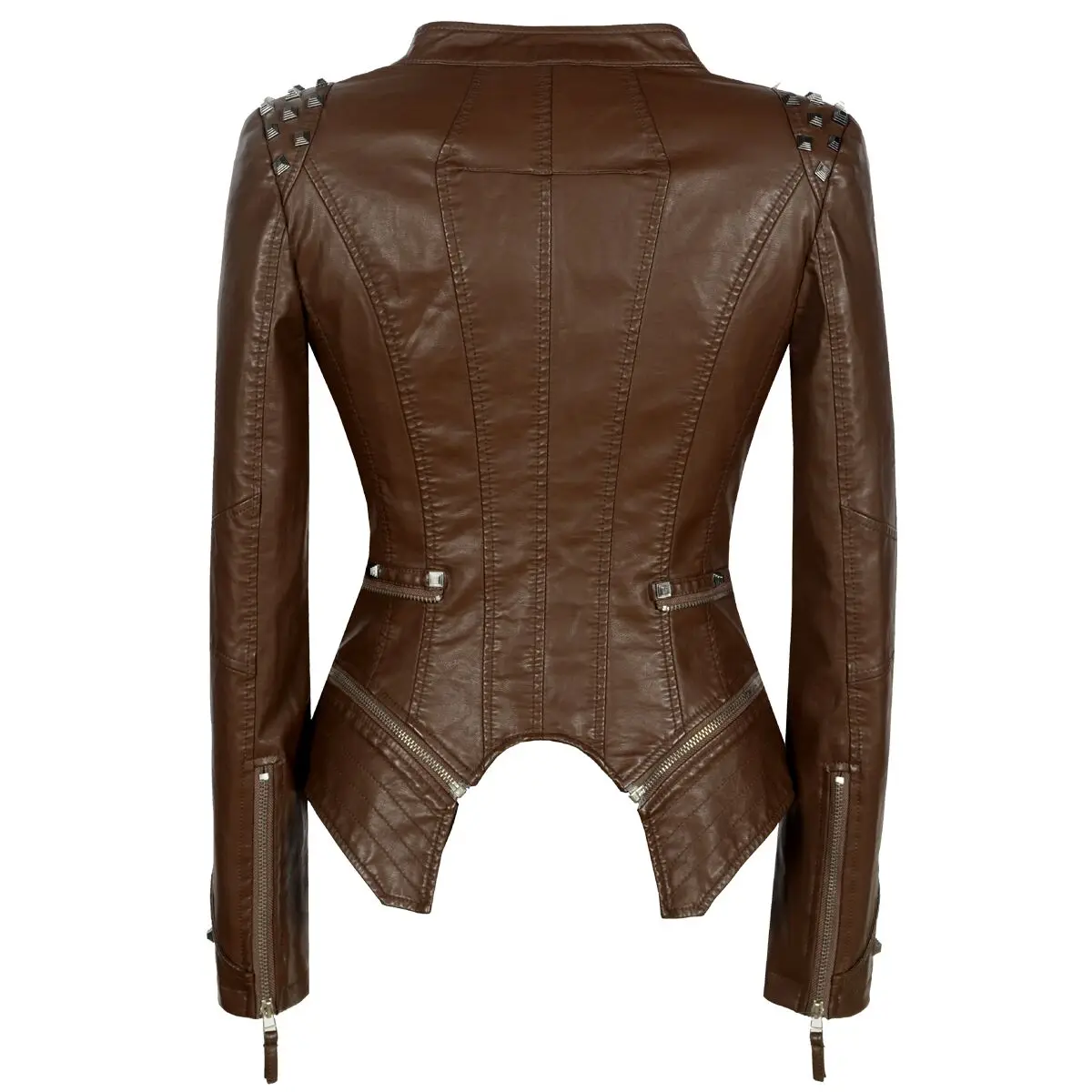 Fashion SX Women Smooth Motorcycle faux PU Leather Jacket Lady Long Sleeve slim Biker Streetwear Snake print black Coat