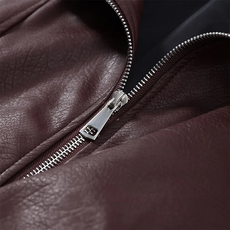 Black Asymmetry Buttons Leather Jackets Women Lapel Long Sleeve Warm Street Jacket 2025 Autumn Winter Lady Thick Outwear New