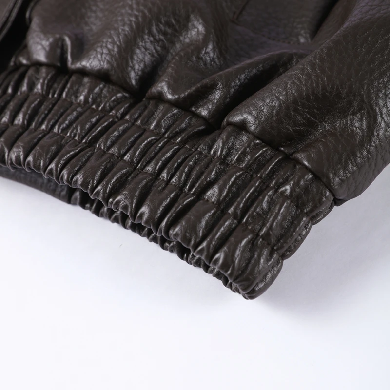 Black Asymmetry Buttons Leather Jackets Women Lapel Long Sleeve Warm Street Jacket 2025 Autumn Winter Lady Thick Outwear New