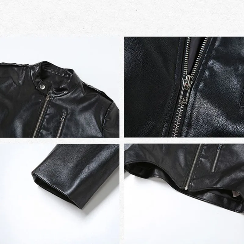 Korean Chic Short Faux Leather Jackets Women 2025 Autumn New Irregular Black Motorcycle Jacket All-Match Vintage Trend PU Coat
