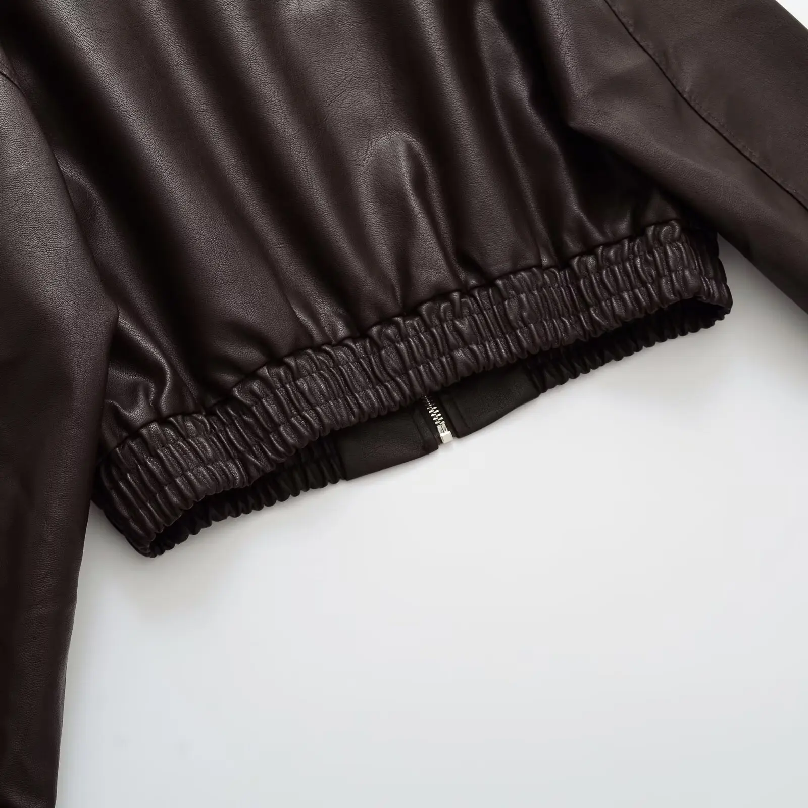 Vintage PU Leather Bomber Jackets 2025 Autumn New Ladies Zipper Lapel Long Sleeve Pocket Coat Brand Women's Loose Streetwear Hot