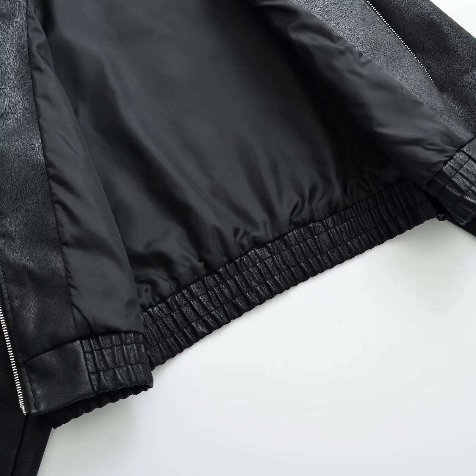 Vintage PU Leather Bomber Jackets 2025 Autumn New Ladies Zipper Lapel Long Sleeve Pocket Coat Brand Women's Loose Streetwear Hot