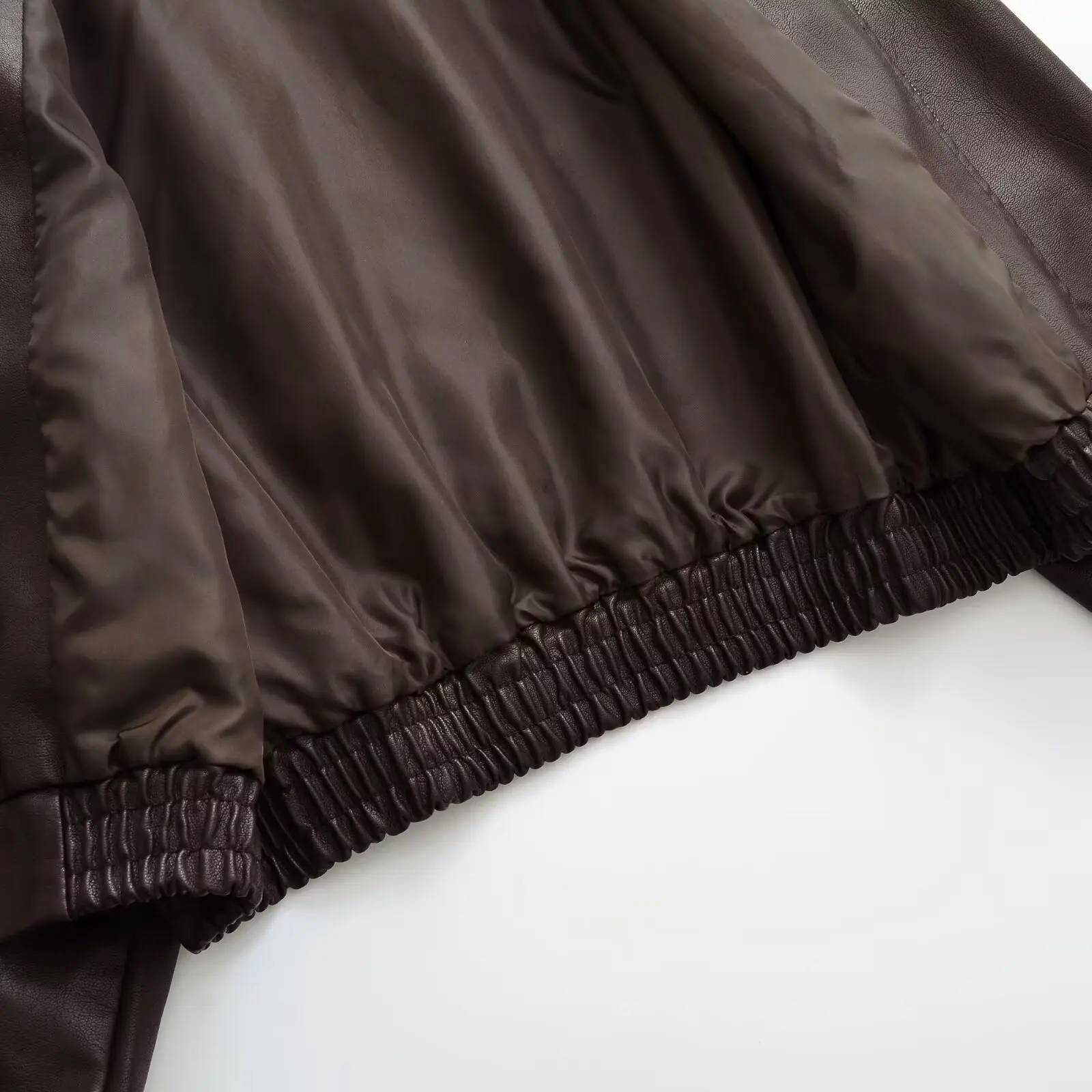 Vintage PU Leather Bomber Jackets 2025 Autumn New Ladies Zipper Lapel Long Sleeve Pocket Coat Brand Women's Loose Streetwear Hot