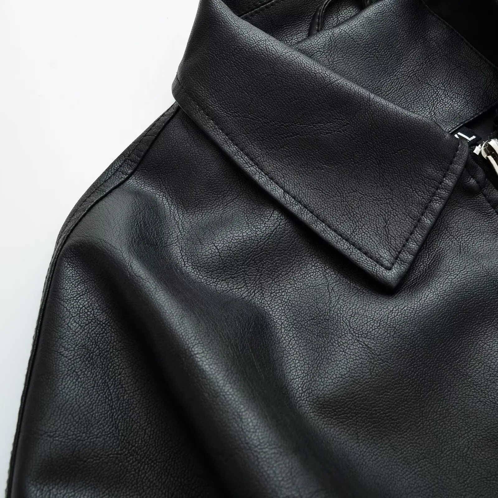 Vintage PU Leather Bomber Jackets 2025 Autumn New Ladies Zipper Lapel Long Sleeve Pocket Coat Brand Women's Loose Streetwear Hot