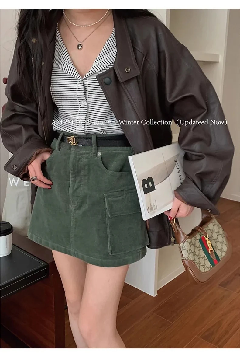 Lautaro Autumn Cool Brown Oversized Leather Jacket Women Drop Shoulder Long Sleeve Zippper High Quality American Retro Clothing