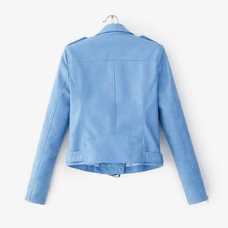2025 Fashion Women's Short Leather Jacket Small Coat Spring Autumn Slim Moto-biker Outerwear Lady Zip-up PU Leather Coats Korean